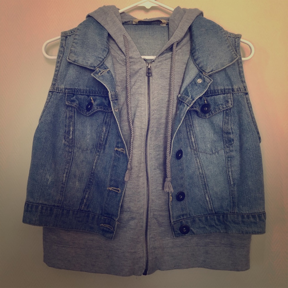 Layered Jean Vest
